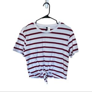 H&M Stripe Crop Tee